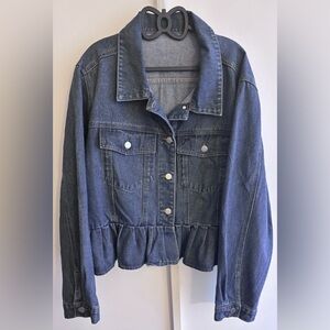 SHEIN Curve Peplum Denim Jean Jacket 2X